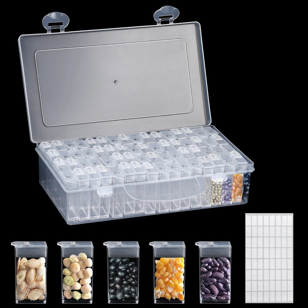 Plastic Seed Storage Box, Seed Storage Organizer with 64